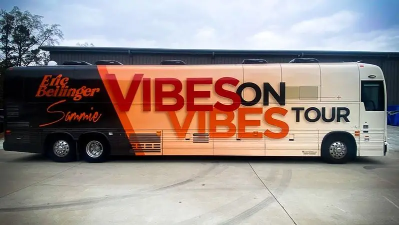 Vibes on Vibes tour bus wrap