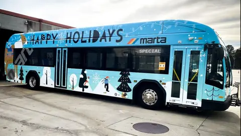 Holiday city bus wrap